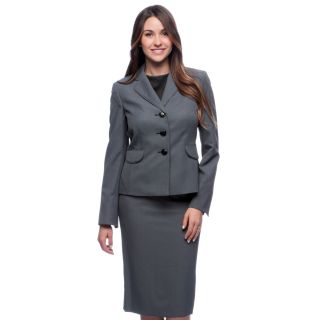 Evan Picone Womens Navy and White Micro dot Skirt Suit  