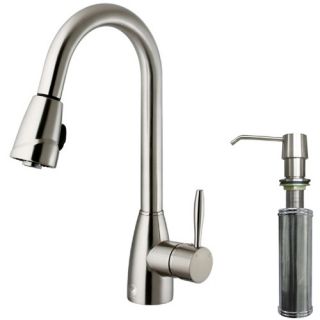 Vigo VG02014STK2 Single Handle Pull Down Kitchen Faucet with Dispenser   Kitchen Sink Faucets