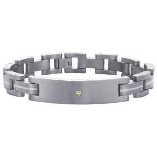 Titanium Mens Diamond Accent Link Bracelet   Shopping   Top