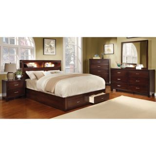 Furniture of America Clement 4 piece Storage Bedroom Set with Lighting