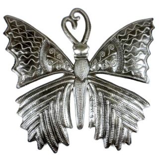 Handcrafted Small Butterfly 11 inch Metal Art , Handmade in Haiti