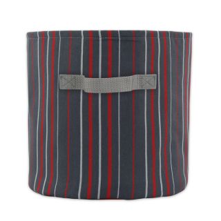 Multi stripe Charcoal 10.75 inch Round Soft Storage Container