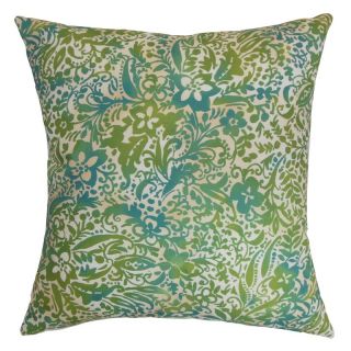 The Pillow Collection Shima Floral Pillow   Aqua Green   Decorative Pillows