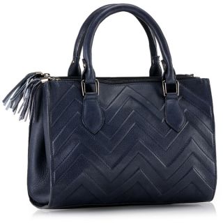 Phive Rivers Blue Leather Satchel Handbag (Italy)   17544095