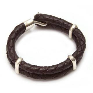 Handcrafted Leather Mens Furrows Bracelet (Peru)   13308372