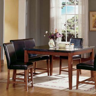 Steve Silver Montibello 5 Piece Granite Top Counter Height Square Dining Table Set