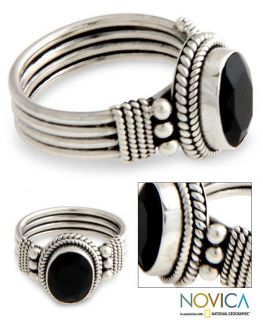 Sterling Silver Bali Glow Onyx Ring (Indonesia)  