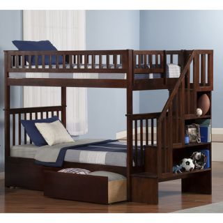 Atlantic Furniture Woodland Twin Over Twin Bunk Bed with 2 Urban