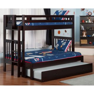 Atlantic Furniture Cascade Twin Over Full Bunk Bed   Espresso   Bunk Beds & Loft Beds