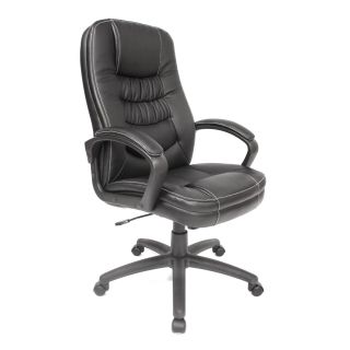 Comfort Products Twin Cushion Bonded Leather Executive Chair   Black   Desk Chairs