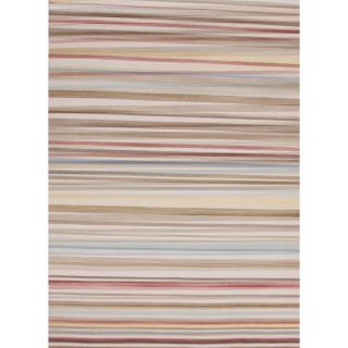 Casually Sophisticated Flat Weave Stripe Multicolor Wool Rug (4 x 6