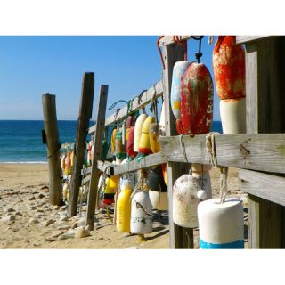 Graffitee Studios Coastal Beach Buoys Wrapped Photographic Print on