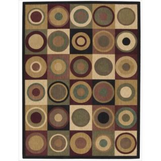 Nourison Parallels Circle Pattern Multi colored Rug