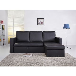 Saleen Bi cast leather 2 Piece Sectional Sofa Bed with Storage and