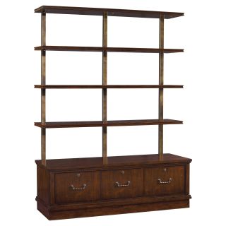 Hooker Furniture Palisade Bookcase with Filing Drawers   Brown   Bookcases