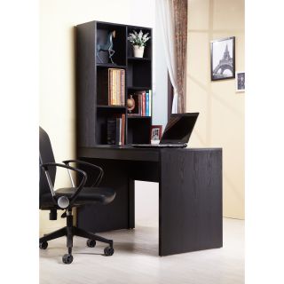 Furniture of America Warren Computer Desk with Bookshelf   Black   Desks