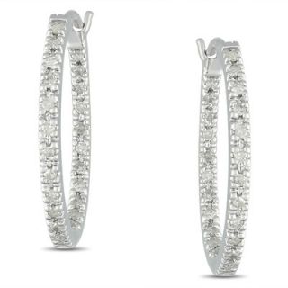 Amour Quarter Carat White Diamonds and Hoop Earrings