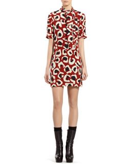 Gucci Leopard Print Crepe de Chine Dress