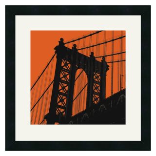 Orange Manhattan Framed Wall Art   18W x 18H in.   Wall Art
