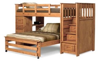 Woody Creek Twin over Full Loft Bed with Stairs