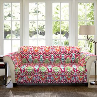 Lush Decor Jaipur Ikat Sofa Fuchsia Furniture Protector Slipcover