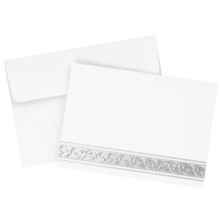 Silver Foil Filigree Note Card Set   16158934   Shopping