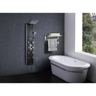 51 inch Black 8 jet Handheld Massage Shower Panel Faucet Mixer