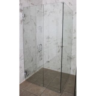 Glass Warehouse 59 x 34 x 78 Hinged Door Frameless 90 Degree Shower
