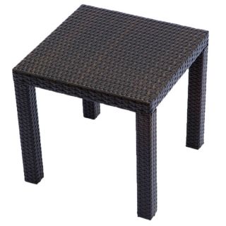 RST Outdoor Espresso Rattan Lounger Side Table