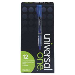 Universal One Blue High Capacity Roller Ball Stick Gel Pens (Pack of 3