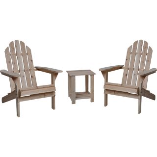 Fir Wood Adirondack Chairs with Table — 3-Pc. Combo  Chairs