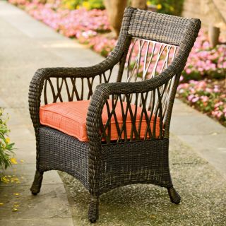 Woodard Serengeti All Weather Wicker Dining Arm Chair   Set of 2   Outdoor Dining Chairs