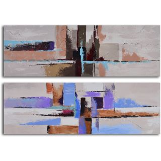 Hand painted Abstract 3 piece Gallery wrapped Canvas Art Set