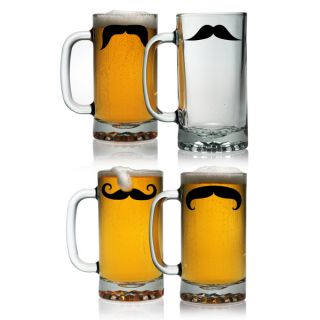 Moustache Pub Beer Mugs, 16 ounce, set of 4   14997462  