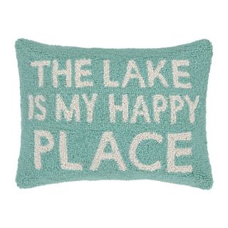 Peking Handicraft The Lake Is My Happy Place Wool Throw Pillow