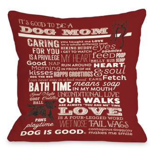Proud to be a Dog Mom Oatmeal Throw Pillow