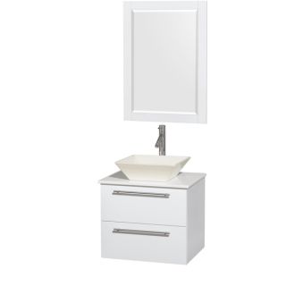 Wyndham Collection Amare 24 inch Single Vanity in Glossy White with