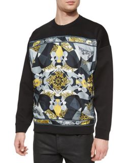 Versace Collection Graphic Crewneck Sweatshirt, Black