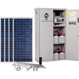 BPS 4400 Watt 8 Battery Backup Solar Power System with 4 Crystalline Solar Panels — 120 Volts, Model# 4S4448 8AGM  Solar   Wind Systems