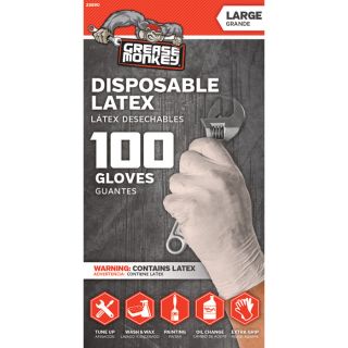 Grease Monkey 100-Ct. Latex Disposable Gloves  Disposable Gloves