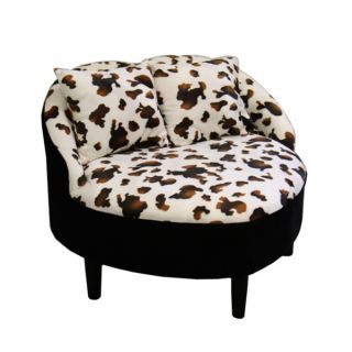 Leopard Heart Accent Chair with Two (2) Pillows