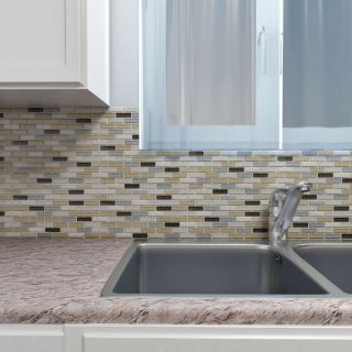Somertile Reflections Subway Nassau Stone and Glass Mosaic Tiles (Pack