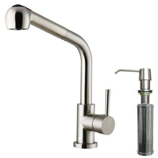 Vigo VG02019STK2 Single Handle Pull Out Kitchen Faucet with Dispenser   Kitchen Sink Faucets