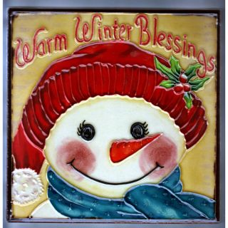 Snowman With Brown Background Tile Wall Decor by Continental Art