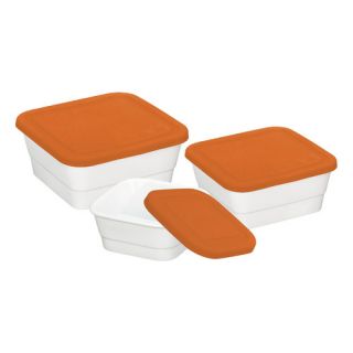 Imperial 3 Piece Silicon Lid Porcelain Food Container Set