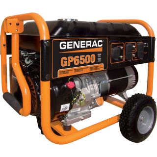 Generac GP6500 Portable Generator — 389cc OHV, 8125 Surge Watts, 6500 Rated Watts, Model# 5940  Portable Generators