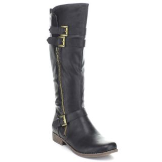 Fashion Focus Womens Bella 2 Buckled Knee high Boots