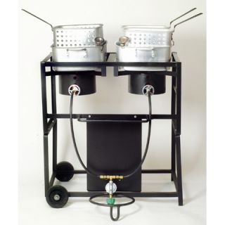 King Kooker Two Burner Outdoor Cooking Cart Package with Two