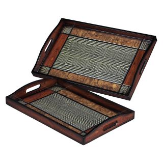 Elk Lighting Checked Trays   Set of 2   Serving Trays