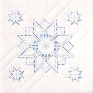 Stamped White Kaleidoscope Quilt Blocks (Set of 6)